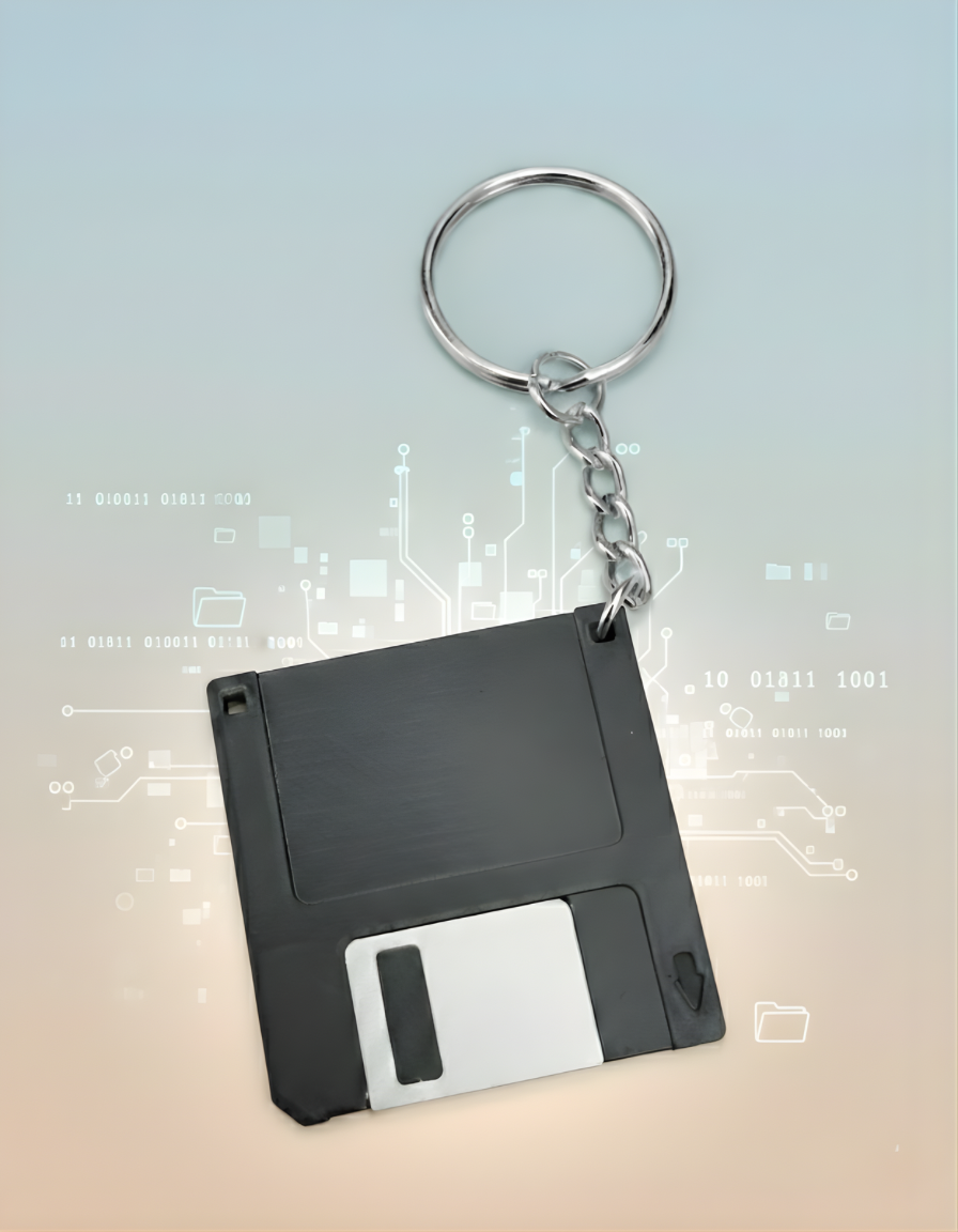 Floppy disk keychain